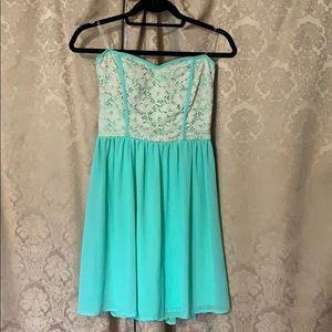 Francesca’s Mint Green Strapless Dress